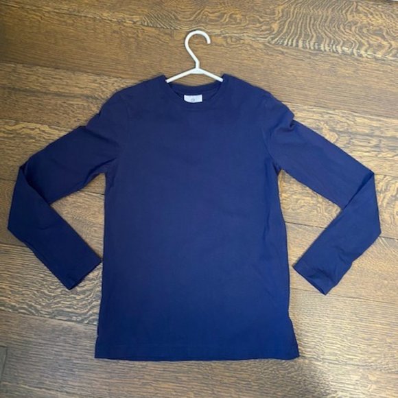 Bright Basics Layering Tee, Navy, Size 160 (CAD/US 14-16), 100% Pima Cotton - Picture 1 of 4